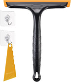 Shower Squeegee for Glass Doors, Bathroom Squeegee for Shower, Window Squeegee, Home Bathroom Silicone Cleaner Tool, Suitable for Bathroom, Kitchen, Tile, Mirror, Car Glass, by LTLUTU, 8in Black