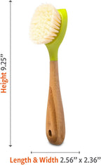 Full Circle Be Good Kitchen Dish Brush with Bamboo Handle, Single Brush, Green, FC10108