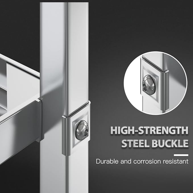 Heavy Duty Stainless Steel Utility cart，Industrial Serving cart with Wheels, 3 Shelf 360°Rotation Storage Trolley with Locking Wheels 500 lbs Capacity，1MM Thick 33.5 * 17.4 * 35.4' L*W*H.