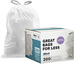 Plasticplace White Drawstring Lavender and Soft Vanilla Scented Garbage Can Liners │ Compatible with Code Q (200 Count) │ 13-17 Gallon │ 25.25" x 32.75"