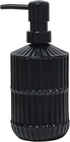 Black Glass Soap Dispenser with Pump, 15oz Refillable Liquid Hand Soap Dispenser, Lotion Dish Soap Dispenser for Modern Home Decor, Bathroom, Kitchen Countertop, Hotel