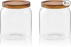 Sweejar Glass Jars for Laundry Room Organization, Half-Gallon Laundry Pods Container, Glass Food Storage Jars with Airtight Lid, 2 Pack, Press Lid
