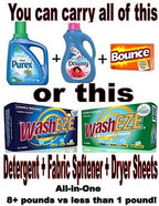 WashEZE 3-in-1 Laundry Detergent Sheets - 20 Loads Fresh Scent Liquidless Soap Sheet-Detergent, fabric softener and more -Travel Approved, College, Camping, and RV Laundry Detergent - Made in USA