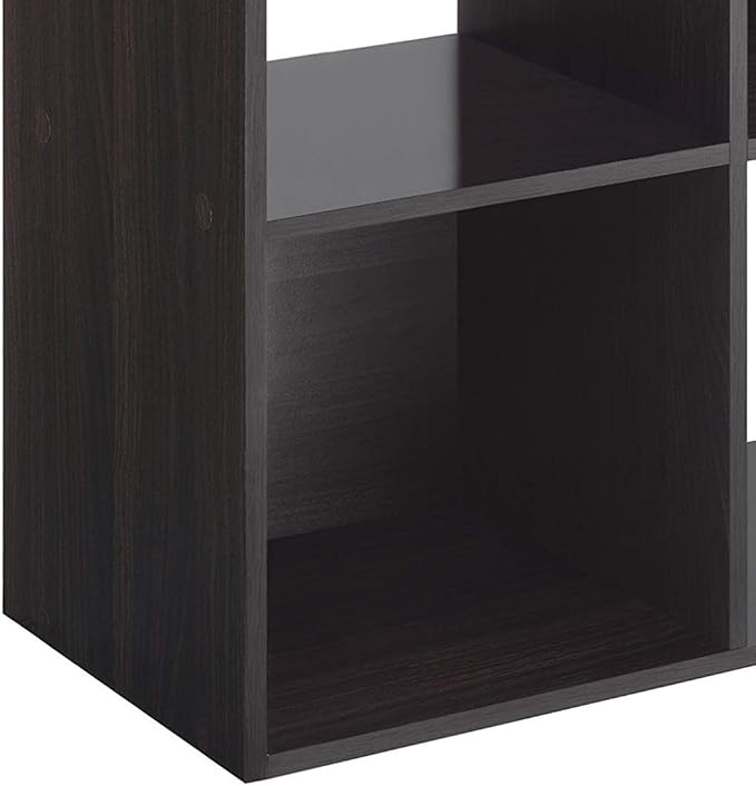 Whitmor 9 Cube Storage Organizer, 3 Tier Stackable Mdf Wood Bookcase, Open Storage Display Bookshelf, Storage Cabinet for Living Room, Bedroom, Home, Office, 35.5"L x 11.7"W x 35.5"H, Black