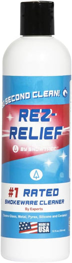SNOWTREE - Rez Relief Glass Cleaner Solution for Glass, Ceramic, Metal & Silicone - 12 Fluid Oz Bottle - Refreshing Citrus Scent Glass Cleaner Liquid - Removes Stains & Smells