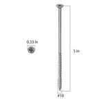 (43 pcs)#10X5 410 Stainless Steel Fastener Drywall Screws-Phillips with coarse Threaded tip, Black, Suitable for Drywall Slate, Wood, etc.(1 pounds)