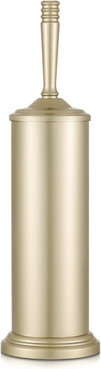 Gold Toilet Brush and Holder Set, Stainless Steel Toilet Brush for Bathroom,Heavy Duty Gold Toilet Bowl Brush and Holder,Deep Cleaning Modern Toilet Cleaner Brush -Space Saving, Covered Brush, Durable
