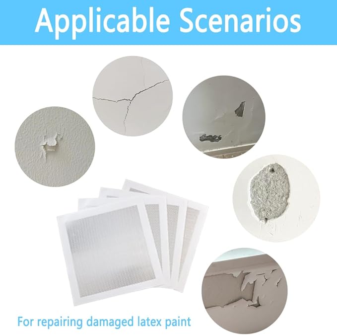 4 Pack 12x12 Inch Drywall Repair Patch Kit,Heavy Duty Self-Adhesive Mesh Dry Wall Patch Kits for Large Holes in Wall and Ceiling Repair (12 * 12in-4 Pack)