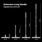 JOYBOS Rubber Squeegee for Floor, 50'' Long Handle Floor Squeegee Broom, Silicone Broom for Pet Hair Remover, Magic Broom Sweeper Window Squeegee for Floor, Tile, Grout, Brick, Decks, Garages,Basement