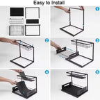 2 Tier Under Sink Storage & Organisation, Under Bathroom Cabinet Storage, Kitchen Sink Organiser Rack, Multi-purpose Under Sink Shelf Organizer (Black)