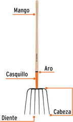 TRUPER BPJ-6 6-Tine Manure Fork 13" (33cm)