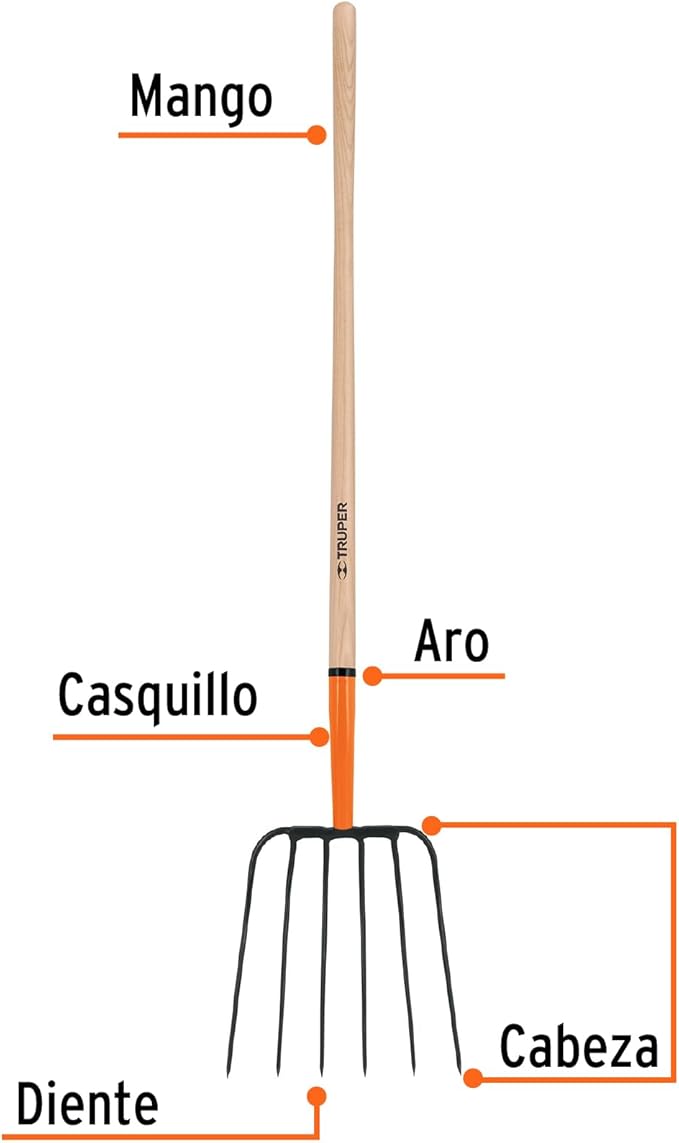 TRUPER BPJ-6 6-Tine Manure Fork 13" (33cm)