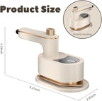 Portable Handheld Garment Iron, Rotary Garment Iron, Dry and Wet Electric Irons, 10S Fast Heating Travel Steamer for Clothes, Wrinkle Remover Steamer, Mini Steam Irons for Home Travel (White)