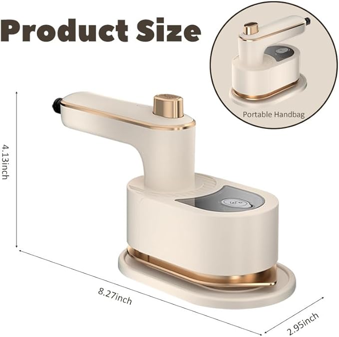 Portable Handheld Garment Iron, Rotary Garment Iron, Dry and Wet Electric Irons, 10S Fast Heating Travel Steamer for Clothes, Wrinkle Remover Steamer, Mini Steam Irons for Home Travel (White)