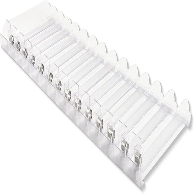 15-Pack Spring-Loaded Shelf Pushers Kit, 15in for 29–38 oz Products – Automatic Retail Display Organizer for Gondola & Store Shelves