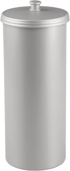 iDesign Freestanding Bathroom Toilet Paper Storage Holder with Lid for 3 Extra Rolls, Silver (Pack of 4)