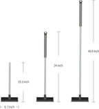 MR.SIGA Floor Scrub Brush with Long Handle, 2 in 1 Scrubber and Squeegee for Cleaning Bathroom, Patio, Garage, Wall, Tile with Stiff Bristles