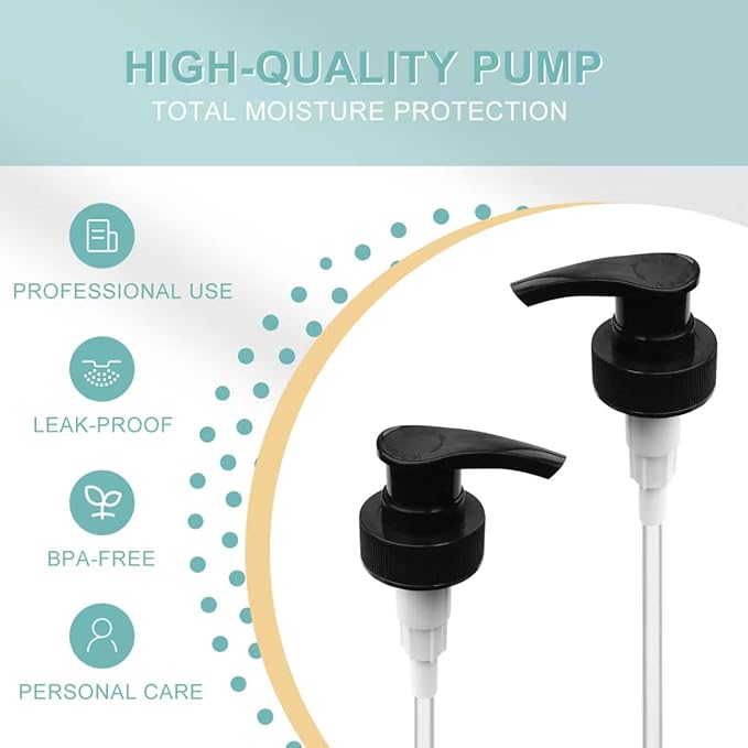 Gallon Pump Dispenser, Fits Most 1 Gallon Jugs and Containers 38/400 Snow Cone Syrup Pump Lid Top Replacement for Sanitizer, Lotion, Shampoo, Conditioner (Balck - 6 Pack)
