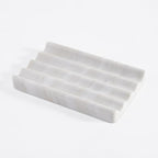 Soap Holder, Marble Soap Dish for Shower, Bar Soaps Holder with Water Ripple Design, Easy Cleaning Soaps Saver for Kitchen Sink，Bathroom, Executive Greek Natural Stone Tray(Agiax)