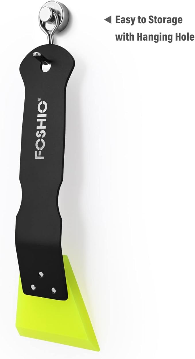 FOSHIO 2 Pack Small Squeegee for Vinyl, Stainless Steel Handle Mini Squeegee for Mirror Shower Glass Door Window Cleaning, Car Light, Bumper Vinyl Wrap Window Tint Kit