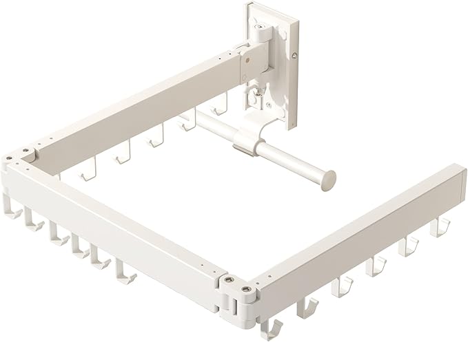 Wall Mounted Clothes Hanger,Clothes Drying Rack,Laundry Drying Rack,Clothes Rack Wall Mount,Drying Rack Clothing,Retractable,Collapsible,can Fold Upward & Left & Right (Upgrade-White)