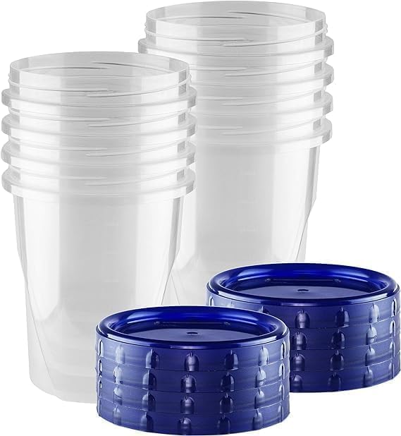 HomeyGear 32 oz - 8 Pack Twist Top Food Deli Containers Screw And Seal Lids, Stackable Reusable Quality Plastic Storage Containers with Screw-on Lids - BPA Free