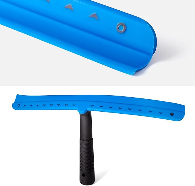 FOSHIO 15 inch Blue Windshield Squeegees, All-Purpose Streak-Free Silicone Squeegee for Window, Bathroom, Glass Shower Doors, Mirror, Car Window