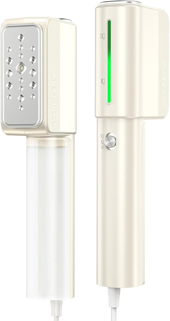 Jack ＆ Rose Travel Steamer For Clothes,110-230V,0.9Ib Light,9 * 2.6in Small Mini Travel Size,Steamer Iron 2 in 1,15s Heat-Up,Ceramic Heat Panel,For Global ＆ Europe Traveling