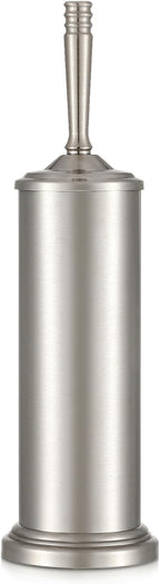 Stain Nickel Toilet Brush and Holder Set, Stainless Steel Toilet Brush for Bathroom,Heavy Duty Silver Toilet Bowl Brush,Deep Cleaning Modern Toilet Cleaner Brush -Space Saving, Covered Brush