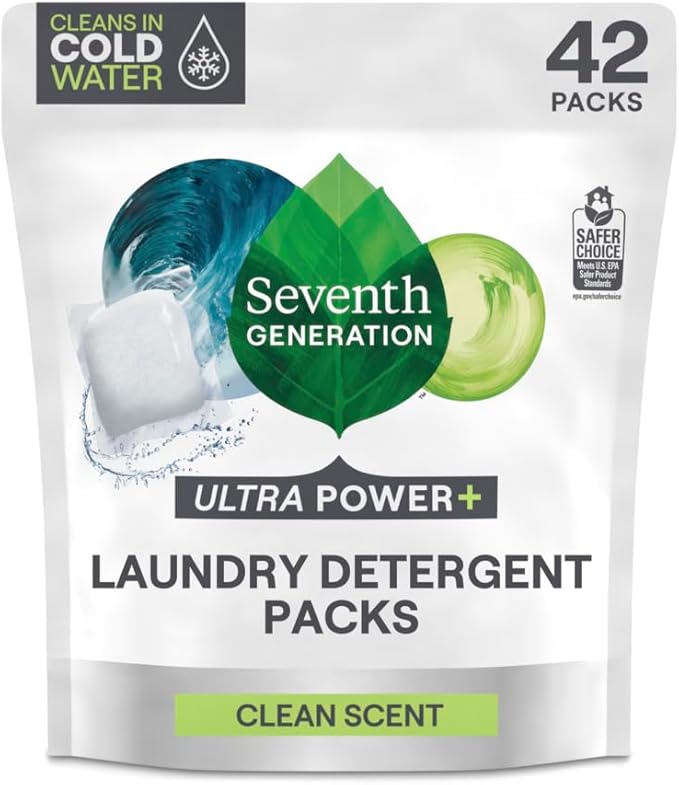 Seventh Generation, Laundry Detergent Packs Ultra Power Plus 42 Count, 29.6 Ounce
