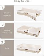StorageWorks Large Under Bed Storage Containers with Handles and Label Holder, 2 Pack Ultra-thick Fabric Underbed Bins, Closet Organizer for Clothes, Blankets, Sweater
