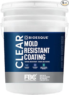 Bioesque Mold Resistant Coating, Water-Resistant, Stain-Blocking, Fast-Drying Formula, Clear, 5 Gallon (Pack of 1)