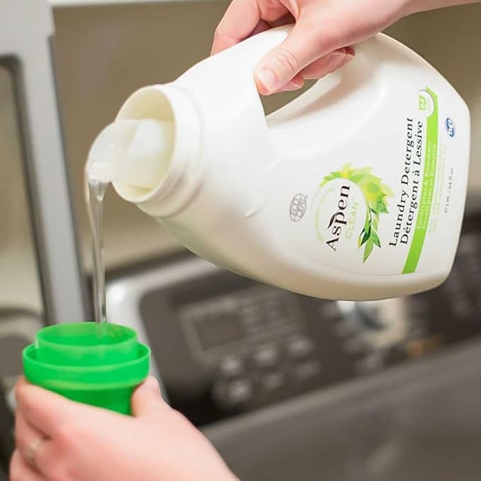 AspenClean Natural Laundry Detergent Eucalyptus & Rosemary - 100% Natural, Organic, HE Liquid Laundry Detergent - Vegan, Cruelty-Free, Biodegradable - Safe for Babies, Pets & Kids - EWG Certified (2