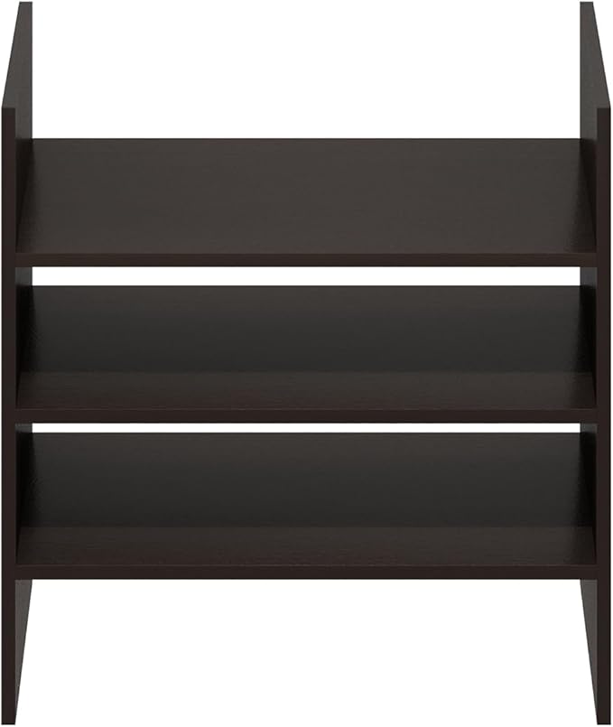 Furinno Cubicle 3-Shelf File Organizer Cube Insert (Does not fit IKEA Kallax Shelving), Black Dark Oak