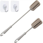 Brush Bottle 2 Pack 1 Long 1 Short Cleaning Brush Wine Glass Sponge 2 Pack Traceless Hook