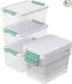 6-Pack 20 Quart Plastic Storage Latch Box with Lid, Clear Stackable Storage Container Bins