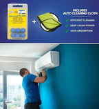 AC-Safe Air Conditioner Pan Cleaner Tablets 6 ct Bundle with Microfiber Auto Cleaning Cloth – Non-Toxic AC Drain Pan & Condensate Line Cleaner - Eliminates Odors for AC and Humidifiers - (2 items)
