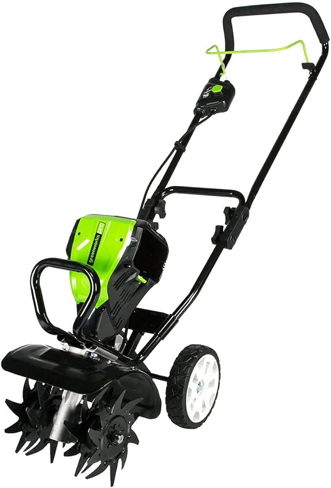 Greenworks Pro 80V 10 inch Cultivator with 2Ah Battery and Charger, TL80L210, Black And Green