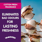 Vamoosh 6-in-1 Washing Machine Cleaner | Dissolves Pet Hair | No Harmful Chemicals | Removes Limescale | Eliminates Odor | Descales | Cotton Fresh Scent | For Front Load | 150g (Pack of 6)
