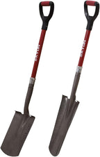 KYLIN 14-Gauge Heavy Duty Shovels Set,2-Piece Fiberglass D-Handle Spade,16” Drain Landscping Shovel, for Gardening, Cleaning Out Ditches, Laying Cable Channels, Construction and Landscaping Industry.