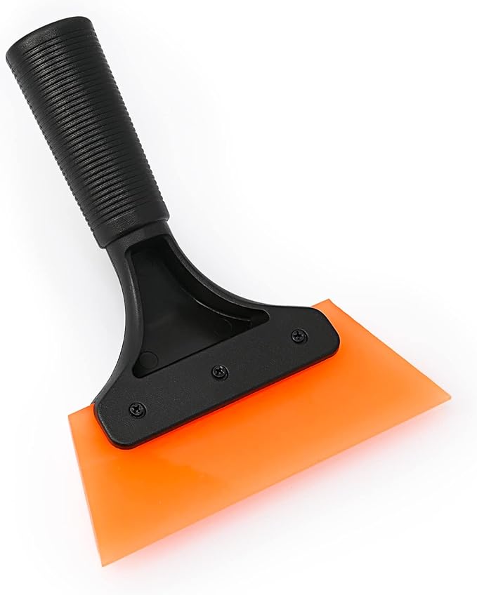 EHDIS Small Squeegee 5 inch Rubber Window Tint Windshield Scraper for Car,Glass, Mirror, Shower, Door,Bathroom Cleaning(Orange)
