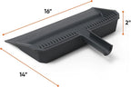 Superio Wide Plastic Dustpan with Comb - 16" Wide, Rubber Lip, Broom Handle Clip, Grey