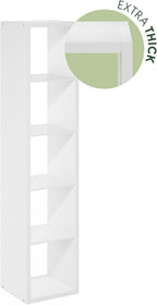 Furinno Cubicle Open Back Decorative Verticle Cube Storage Organizer, 5-Cube, White