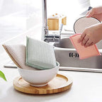 JEBBLAS 8Pack Bamboo Natural Kitchen Sponges Dish Sponge Cleaning Sponge Heavy Duty Scrub Sponge for Cleaning Kitchen and Household Pink
