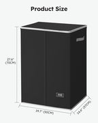 SOLEDI Laundry Hamper with Lid 130L Large & Tall Collapsible Laundry Basket, Clothes Hamper with Bag Removable Easy to Carry, Dirty Hampers for Bedroom, Bathroom, Dorm, College, Black