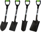 KYLIN Mini Shovel 4-Piece Set with Fiberglass Short Handle, for Gardening, Hiking, Backpacking, Fishing, Kids Mini Shovel, Camping Shovel, Off-Road Shovel, Beach Shovel, Multi-Purpose Garden Tools