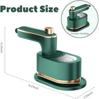 Portable Handheld Garment Iron, Rotary Garment Iron, Dry and Wet Electric Irons, 10S Fast Heating Travel Steamer for Clothes, Wrinkle Remover Steamer, Mini Steam Irons for Home Travel (Green)