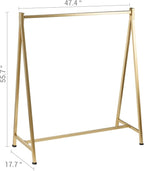 MyGift A-Frame Clothing Rack, 47 Inch Modern Heavy Duty Gold Metal Wardrobe Clothes Rack, Commercial Grade Freestanding Garment Hanger for Bedroom Closet or Retail Display