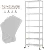 8 Tier Adjustable Storage Shelves Heavy Duty Metal Shelf Wire Shelving Unit Organizer Rack for Home Kitchen Office Pantry Room Bathroom Shelving Organizers and Storage Laundry