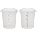 Cambro Food Storage Containers with Lids (BPA-Free) - 4 Quart - Food Grade Buckets with Lids (2 Pack) - For Dough Proofing and Brining (Translucent)
